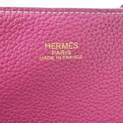 Pre Owned Hermes Taurillon Clemence Duble Sense 36 Reversible Tote Bag Purple / Brown