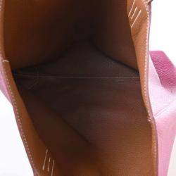 Pre Owned Hermes Taurillon Clemence Duble Sense 36 Reversible Tote Bag Purple / Brown