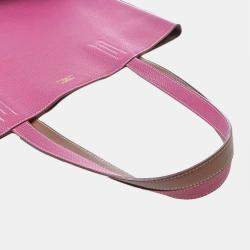 Pre Owned Hermes Taurillon Clemence Duble Sense 36 Reversible Tote Bag Purple / Brown