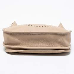 Pre Owned Hermes Gris Tourterelle Taurillon Clemence Leather Evelyne III PM Bag