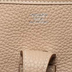 Pre Owned Hermes Gris Tourterelle Taurillon Clemence Leather Evelyne III PM Bag