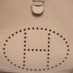 Pre Owned Hermes Gris Tourterelle Taurillon Clemence Leather Evelyne III PM Bag