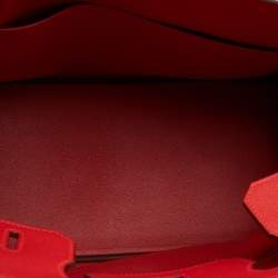 Pre Owned Hermès Geranium Epsom Leather Palladium Finish Birkin 30 Bag