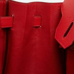 Pre Owned Hermès Geranium Epsom Leather Palladium Finish Birkin 30 Bag