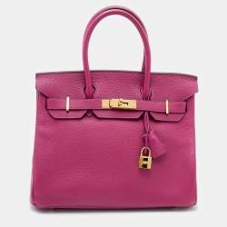 Hermes Tosca Togo Leather Gold Hardware Birkin 30 Bag