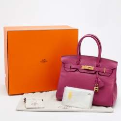 Hermes Tosca Togo Leather Gold Hardware Birkin 30 Bag