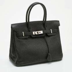 Hermes Black Togo Leather Palladium Finished Birkin 30 Bag