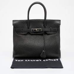 Hermes Black Togo Leather Palladium Finished Birkin 30 Bag