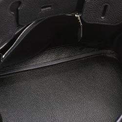 Hermes Black Togo Leather Palladium Finished Birkin 30 Bag