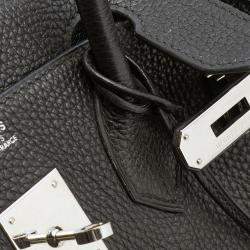 Hermes Black Togo Leather Palladium Finished Birkin 30 Bag