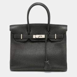 Hermes Black Togo Leather Palladium Finished Birkin 30 Bag