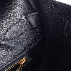 Hermes Black Epsom Leather Gold Finished Birkin 30 Bag