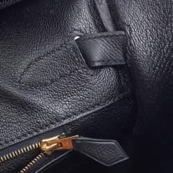 Hermes Black Epsom Leather Gold Finished Birkin 30 Bag