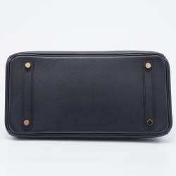 Hermes Black Epsom Leather Gold Finished Birkin 30 Bag