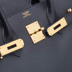 Hermes Black Epsom Leather Gold Finished Birkin 30 Bag