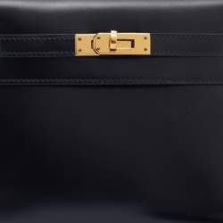 Hermes Black Box Calf Leather Mini Kelly Sellier Shoulder Bag