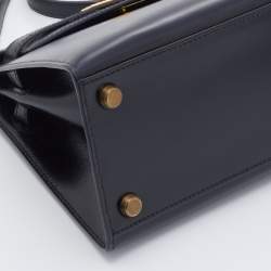 Hermes Black Box Calf Leather Mini Kelly Sellier Shoulder Bag