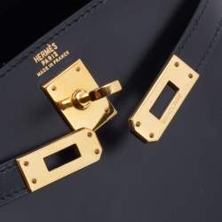 Hermes Black Box Calf Leather Mini Kelly Sellier Shoulder Bag