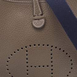 Hermes Etoupe Clemence Leather Evelyne TPM Bag