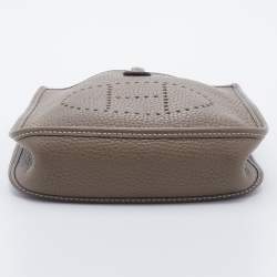 Hermes Etoupe Clemence Leather Evelyne TPM Bag