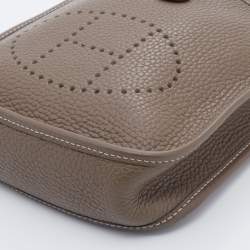 Hermes Etoupe Clemence Leather Evelyne TPM Bag