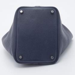 Pre Owned Hermes Bleu Nuit/Bleu Encre Togo Leather Picotin Lock 18 Bag