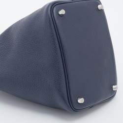 Pre Owned Hermes Bleu Nuit/Bleu Encre Togo Leather Picotin Lock 18 Bag