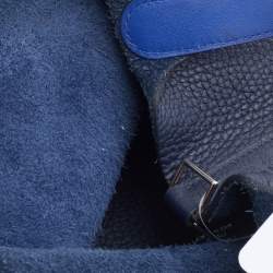 Pre Owned Hermes Bleu Nuit/Bleu Encre Togo Leather Picotin Lock 18 Bag