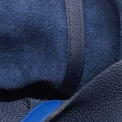 Pre Owned Hermes Bleu Nuit/Bleu Encre Togo Leather Picotin Lock 18 Bag