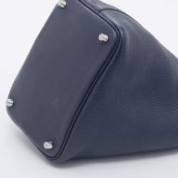Pre Owned Hermes Bleu Nuit/Bleu Encre Togo Leather Picotin Lock 18 Bag