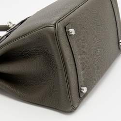 Hermes Etain Togo Leather Palladium Plated Birkin 30 Bag