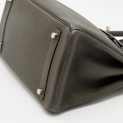 Hermes Etain Togo Leather Palladium Plated Birkin 30 Bag