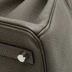 Hermes Etain Togo Leather Palladium Plated Birkin 30 Bag