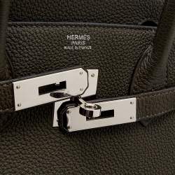 Hermes Etain Togo Leather Palladium Plated Birkin 30 Bag