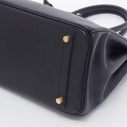 Pre Owned Hermès  Black Togo Leather Gold Hardware Birkin 30 Bag