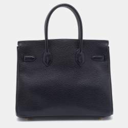 Pre Owned Hermès  Black Togo Leather Gold Hardware Birkin 30 Bag