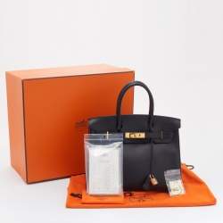 Pre Owned Hermès  Black Togo Leather Gold Hardware Birkin 30 Bag