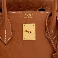 Hermes Gold Epsom Leather Gold Hardware Birkin 30 Bag