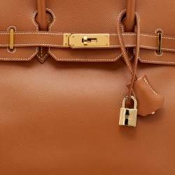 Hermes Gold Epsom Leather Gold Hardware Birkin 30 Bag