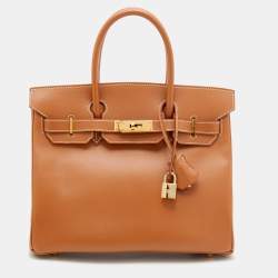 Hermes Gold Epsom Leather Gold Hardware Birkin 30 Bag