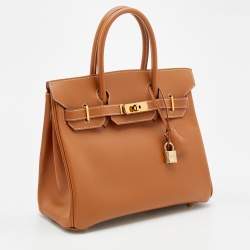 Hermes Gold Epsom Leather Gold Hardware Birkin 30 Bag