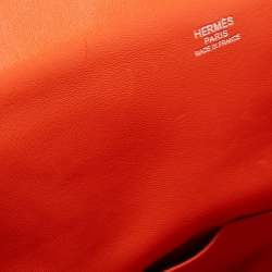 Pre Owned Hermes Feu Evercolor Leather Palladium Plated Tool Box 20 Bag