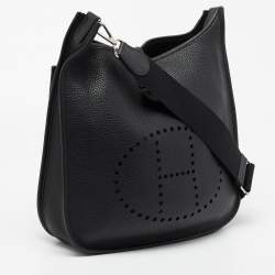 Pre Owned Hermes Black Togo Leather Evelyne III GM Bag