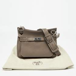 Pre Owned Hermes Etoupe Taurillon Clemence Leather Palladium Hardware Jypsiere 31 Bag