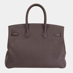 Hermes Grey Veau Togo Leather Palladium Hardware Birkin 35 Bag