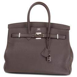 Hermes Grey Veau Togo Leather Palladium Hardware Birkin 35 Bag