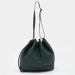 Pre Owned Hermes Vert Fonce Togo Leather Market Bag 