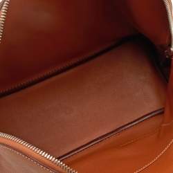 Pre Owned Hermès Gold Swift Leather Palladium Plated Web Bolide 1923 Bag