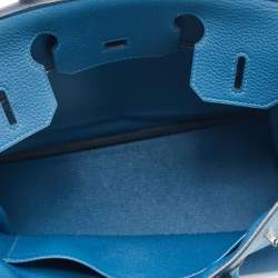 Pre Owned Hermès Cobalt Togo Leather Palladium Plated Birkin 30 Bag