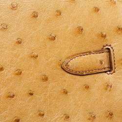 Pre Owned Hermes Natural Ostrich Gold Finish Birkin 40 Bag